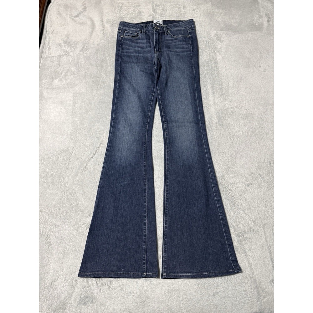 PAIGE High Rise Bell Canyon Flare Jeans Womens 27 Blue Medium Wash 27x33